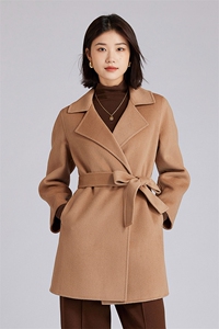 时尚百搭气质简约长款羊毛大衣女冬季新款修身显瘦黑色外套图片