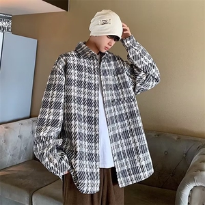 1506A/GW10240/P44小香风格子外套男装oversize牌情侣衬衫式夹克1图片