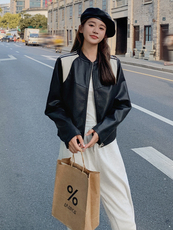 【现货】新款韩剧女主同款PU皮短外套082-3698-P145K198，女装皮衣，浙宝192（原082）