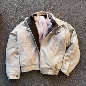 网络图慎用美式复古座山雕棉服外套棉加绒毛领短棉衣SN989-P130图片