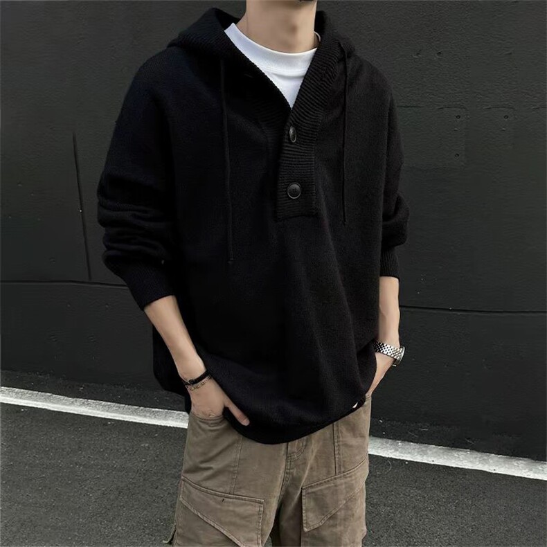 抖音得物 保暖立领拉链针织外套秋冬宽松慵懒风纯色毛衣上衣AM047图片