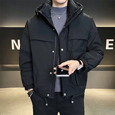 白鸭绒羽绒服男外套标50休闲时尚纯色上衣连帽款B317/6085/P245，男装羽绒服，电商B317