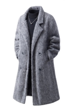 长毛马海毛财阀灰西装大码M-5XL加厚羊毛大衣男YM77717P210控298，男装西服套装，星座227-7