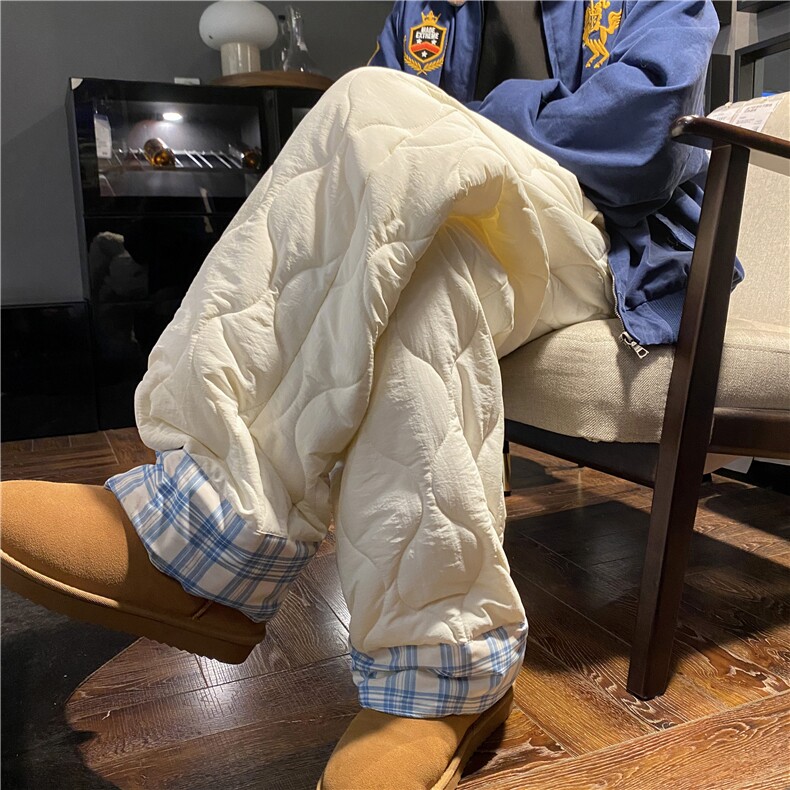 抖音品质INS潮流格子拼接葫芦格宽松休闲棉裤B315-K865-p65控88,男装休闲裤,电商B315