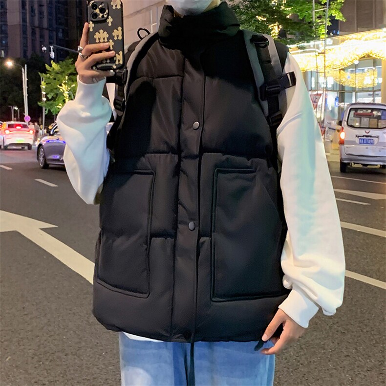 中高领冬季男士棉马甲纯色加厚棉背心潮流外套男A266-WMJ621-P45,男装背心/马甲,电商A266
