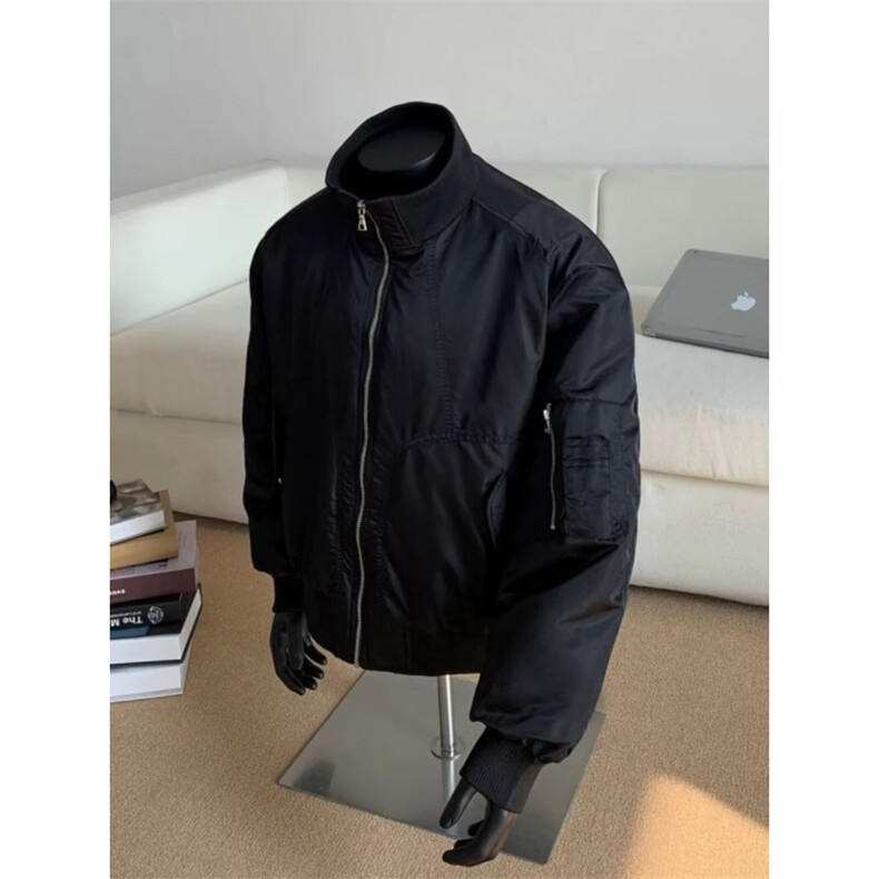 廓形宽松短款飞行员棉服男冬季加厚夹棉保暖棒球服夹克外套,男装夹克,星座506A