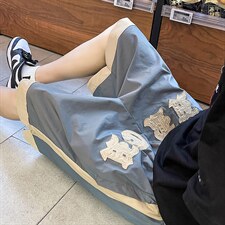 复古刺绣短裤夏季潮高街五分裤男ins休闲运动直筒裤 K3231-P34图片
