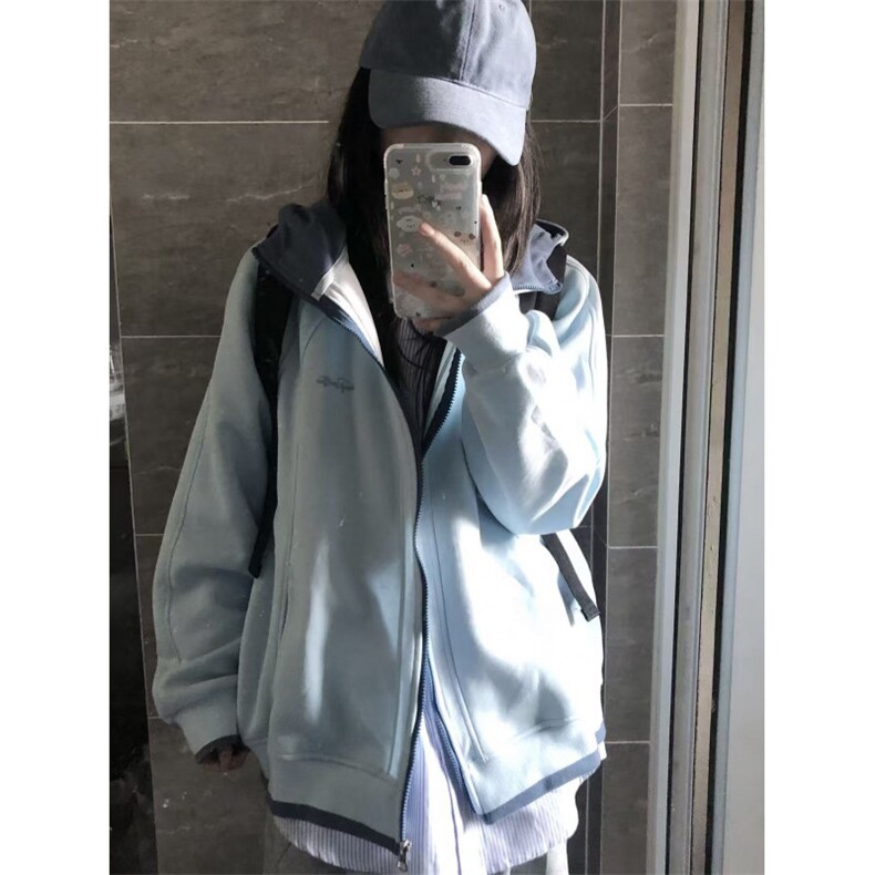 DD201P58美式复古浅蓝色外套,女装短外套,电商B323A