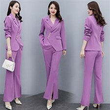 御姐早秋时尚名媛女装职业套装春装2023年新款女神范西装两件套裤，女装套装/套裙，丽美静依