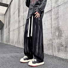 扎染牛仔裤春季高街休闲阔腿长裤潮牌ins痞帅炸街裤子男NZ036-P45，男装牛仔裤，星座1103-2