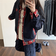 【有货】DJ62-P75美式潮牌假两件刺绣工装外套设计感宽松上衣，男装夹克，星座603-2