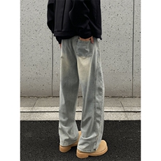 2025秋季新款外景美式松紧弯刀牛仔裤M-5XLGK251066-P50，男装牛仔裤，电商A022