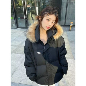 【高质量】可拆卸毛领羽绒棉服情侣美式厚外套棉衣2568特P90网图图片