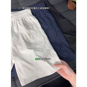 K368-P34 冰丝速干工装短裤男夏外穿2025新款薄款五分沙滩裤子图片