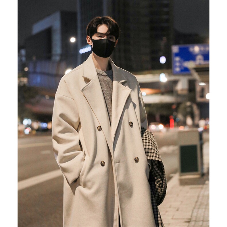冬季厚款毛呢大衣外套男士呢大衣中长款韩版潮流风衣Y3683-特P50，男装风衣，电商B295