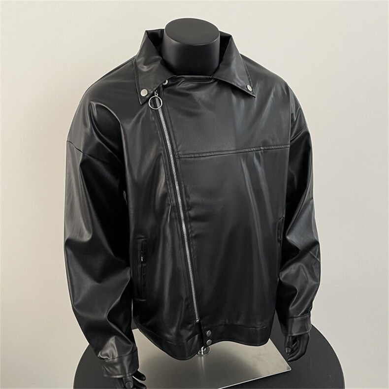 欧美街头宽松机车服皮衣男高级感飞行员PU皮夹克外套JK112-P60,男装皮衣,星座308B-2