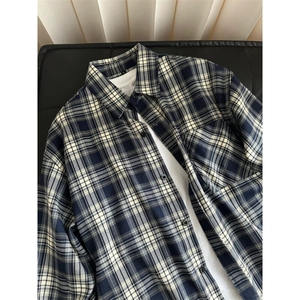 【有货】V3211LL-P38 cleanfit藏青色格子衬衫男美式衬衣图片