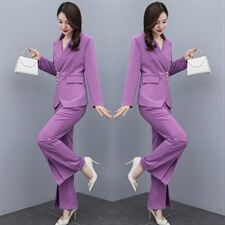 御姐早秋时尚名媛女装职业套装春装2023年新款女神范西装两件套裤，女装套装/套裙，丽美静依