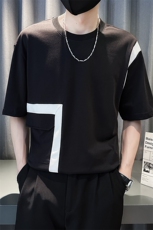 2025夏季新款男士上衣潮牌非主流拼接短袖男生T恤901-T54-P，男装T恤，星座901