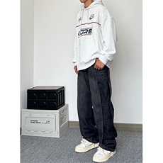 美式高街重工水洗宽松牛仔裤长裤A014-DY23309-P58控78，男装牛仔裤，电商A014