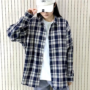 春季新款现货（跨境电商）格子男女情侣款潮流宽松格纹衬衣图片