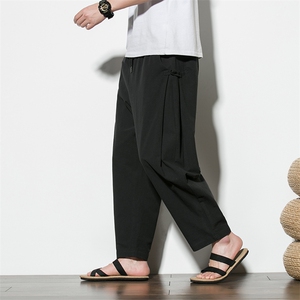 2023 风 民族风 棉麻 九分裤 盘扣 汉服 A057-K177-P55 白墙,男装民族服装,电商A057B