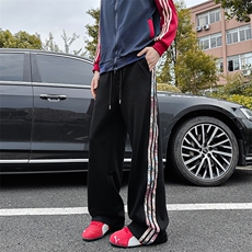 XK60022-P35条纹休闲裤男春秋款潮牌痞帅炸街宽松运动裤青少年，男装休闲裤，电商A178