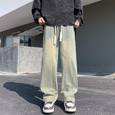 牛仔裤男秋冬新款复古潮牌美式做旧直筒裤子K7019-P45，男装牛仔裤，星座1109-3