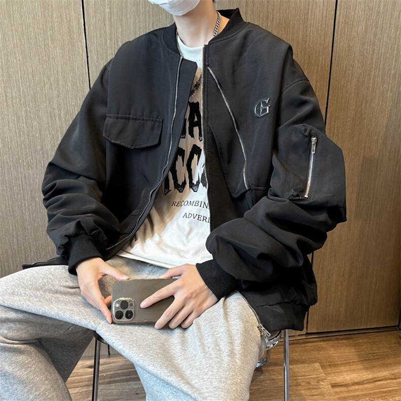 男士外套2023新款棒球领潮牌工装休闲夹克JK0683-P65,男装夹克,星座308B-1
