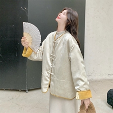 新中式国风撞色刺绣两面穿羽绒服女入冬2025新款白鸭绒精致唐装，女装羽绒服，2C176