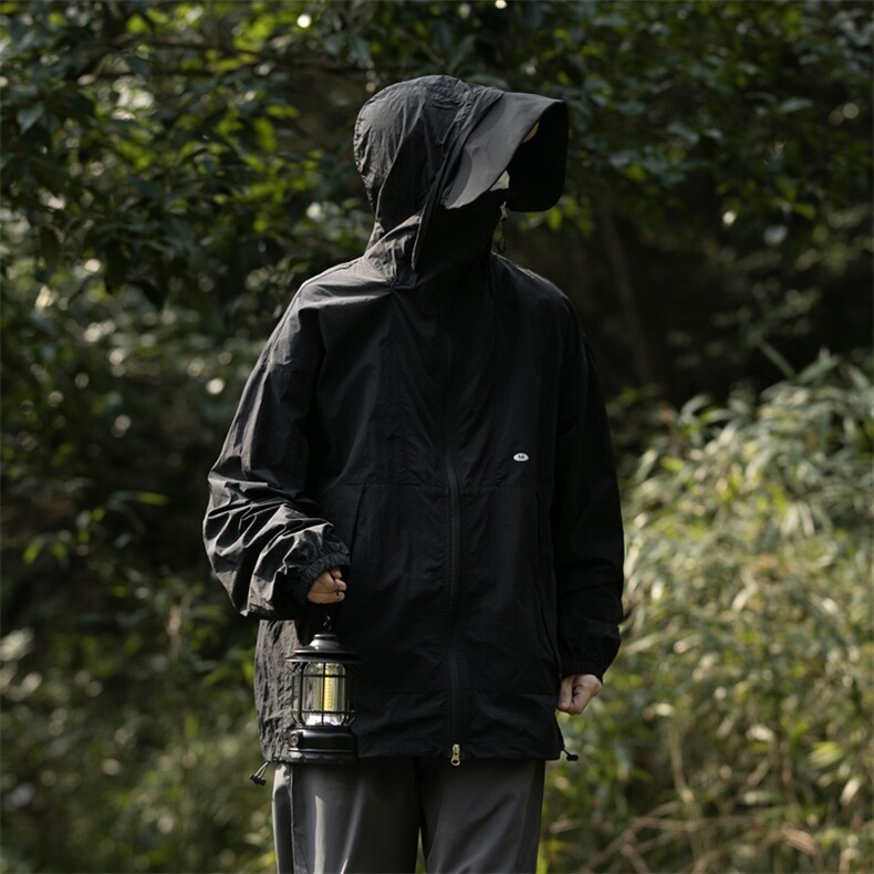 港风大码日系夏季男女情侣款连帽防晒服外套XZ213-FS998-P55控78,男装防晒衣,星座213