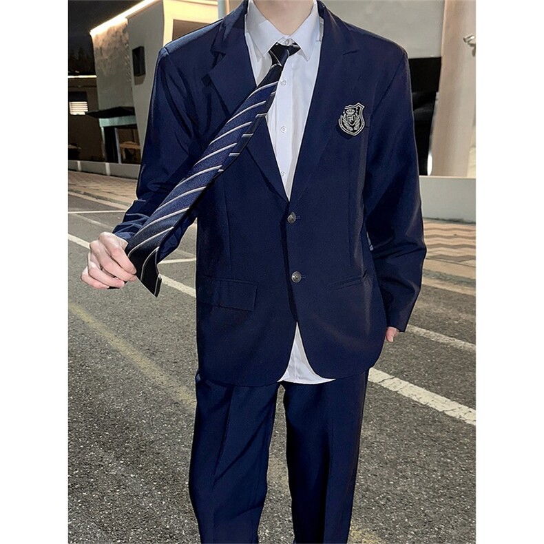 学院风男生西服上衣ins英伦风学生痞帅西装外套班服潮JKW67,男装西服套装,星座516A