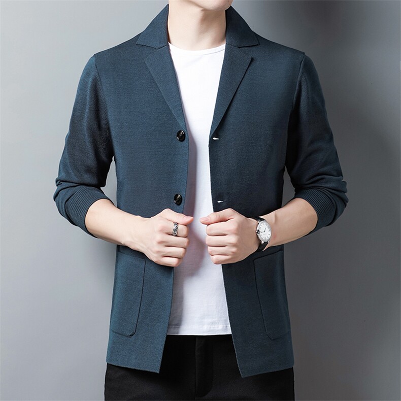 DEJ-J009男式2023秋季新款西服针织开衫西装领商务休闲男装P118,男装针织衫/毛衣,电商B360