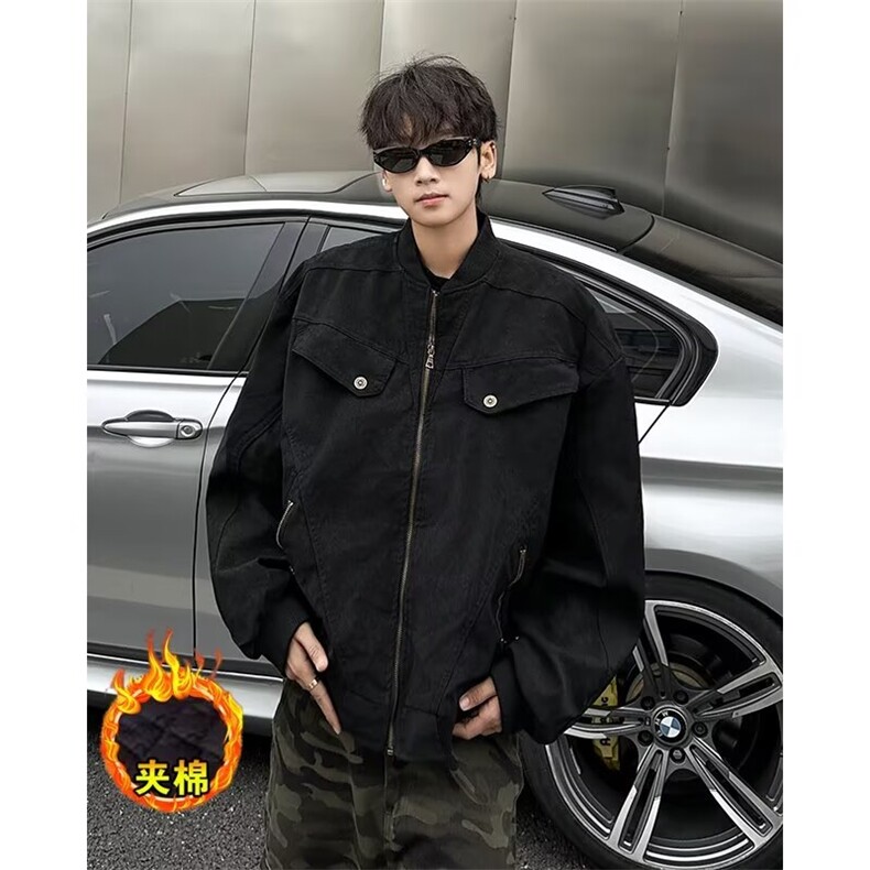 JK856JM-秋冬短款工装夹克美式复古棒球服潮牌做旧夹棉外套,男装夹克,星座1002-2