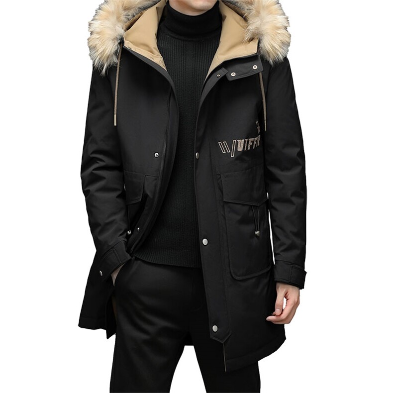 中老年可拆卸貉子毛毛领羽绒服在保暖爸爸装外套MYYL-21913-P430，男装羽绒服，电商B212（原钱塘6029）