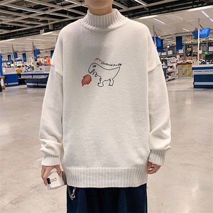 M18040-P45 半高领毛衣男士大码针织衫男毛线衣男线衫图片