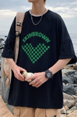 1港风印花潮流休闲情侣日系潮大码M-5XL短袖T恤男DT7651P25控38，男装T恤，星座226-2