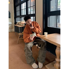 EAHO秋冬两面穿棕色复古立领棉服夹克男女情侣加厚外套，男装夹克，四季星座505