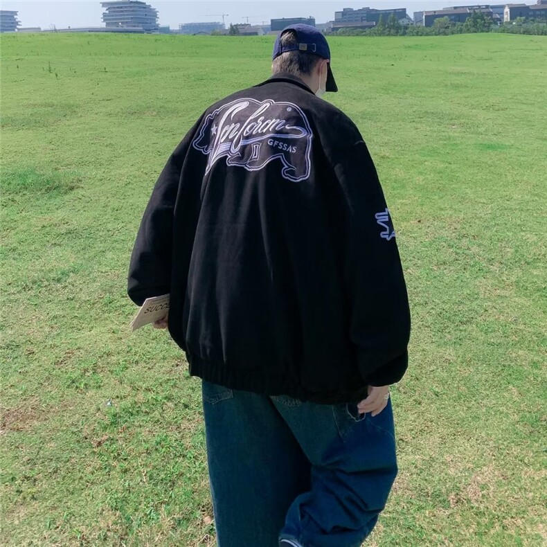 美式复古高街刺绣鹿皮绒棒球服男街头痞帅ins潮全刺绣W1145P75,男装夹克,星座1116-2