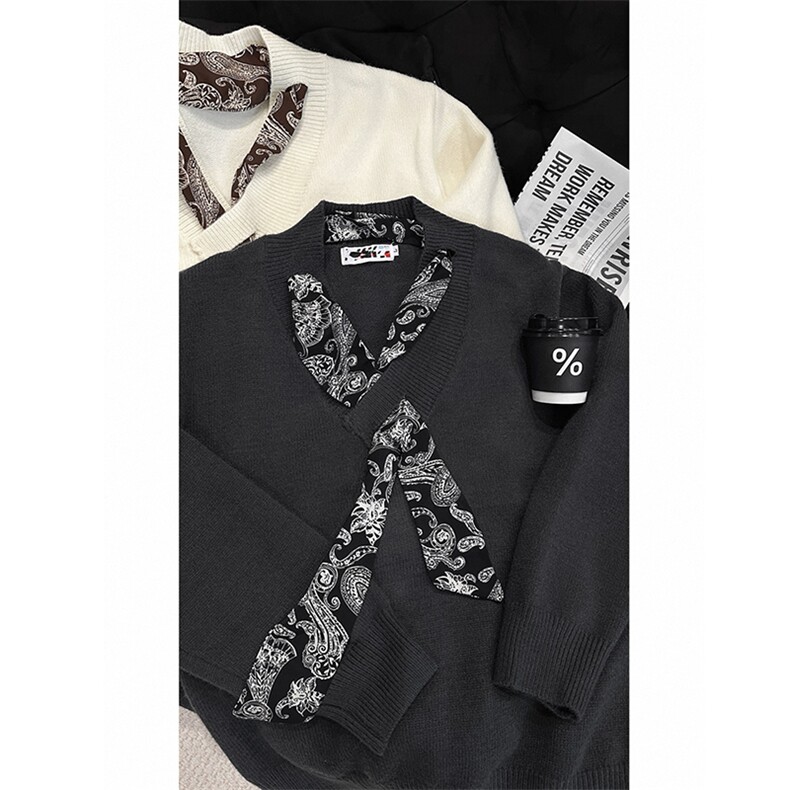网图现货美式宽松丝巾长袖宽松毛衣M01/P70送丝巾,男装针织衫/毛衣,星座205-3
