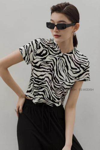 斑马文知袖，女装，ES MODISH