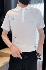 2025夏季主推款短袖T恤翻领中式刺绣Polo衫T0285-P48，男装T恤，电商D342