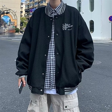 华夫格棒球服外套男春秋bf宽松炸街上衣高街休闲夹克W5261-P53，男装夹克，星座512-2