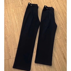 美式cleanfit微喇叭西装裤男高腰深档弯刀裤子高级感垂感黑色西裤，男装西服套装，星座506A
