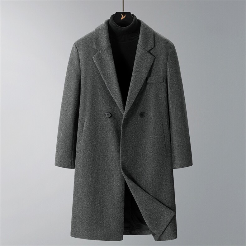 中长款毛呢大衣男2024新款春秋季棉外套高级感英伦风衣JK0251-P98，男装风衣，星座308B-2