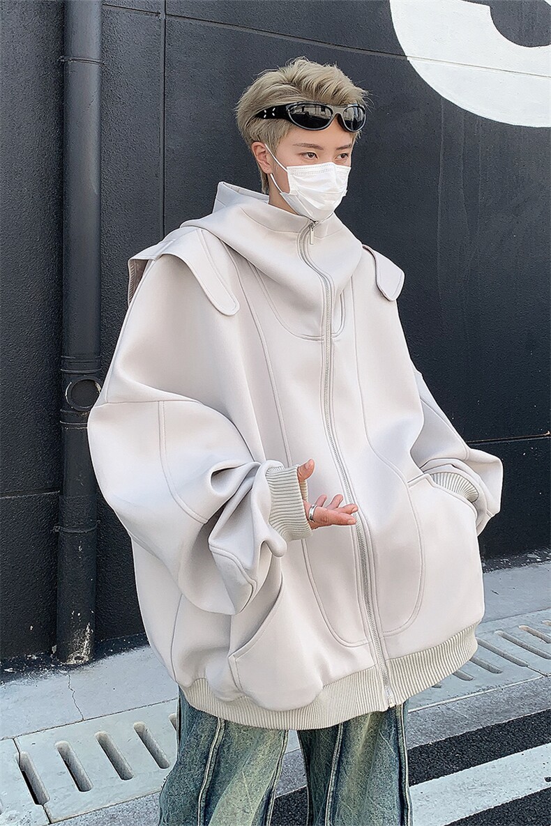 男装简约卫衣24春新款空气层分割连帽开衫外套XZ514-2-20241-P98,女装短外套,星座514-2(原B239)