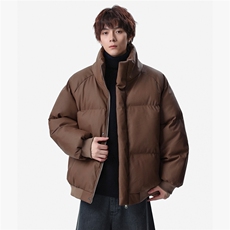 新款冬季羽绒立领PU皮棉服棉袄韩版宽松外套A436-2522-P80，男装棉衣，电商A436