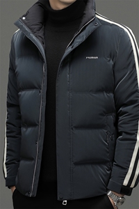 羽绒服男冬季新款中年男士立领休闲上衣2023新款加厚保暖男装外套图片