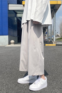 XZ409-1-K461-P40 2024夏季冰丝顺滑休闲裤宽松坠感九分裤男-控55图片