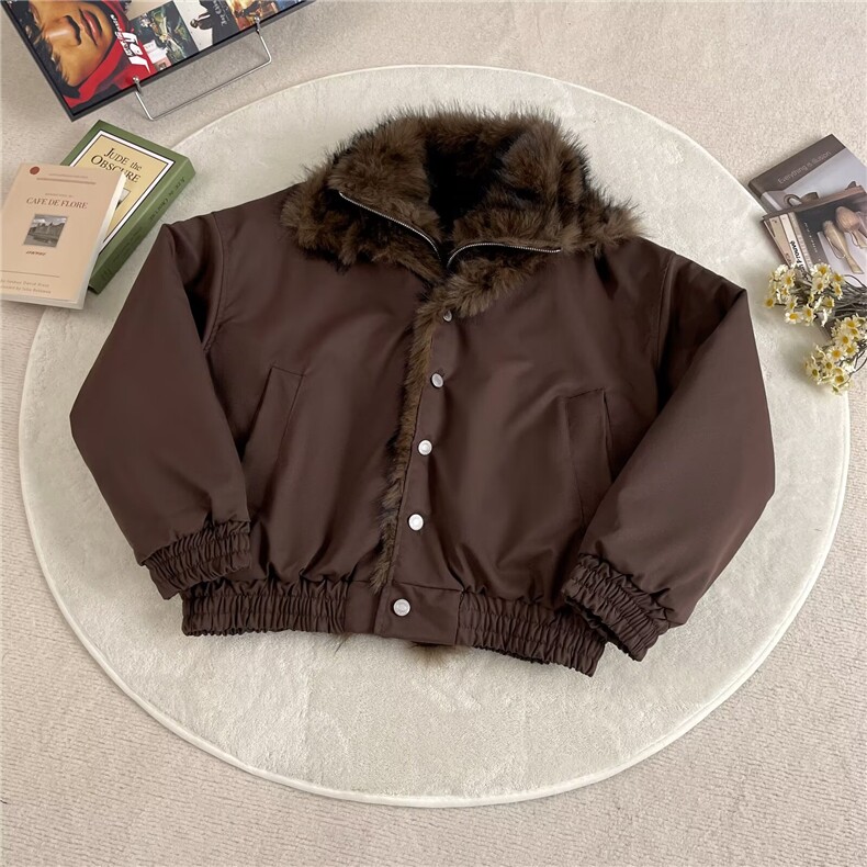 座山雕毛领连帽棉服外套男女冬季短款棉衣加厚夹克M3180-P118,男装夹克,星座308B-2
